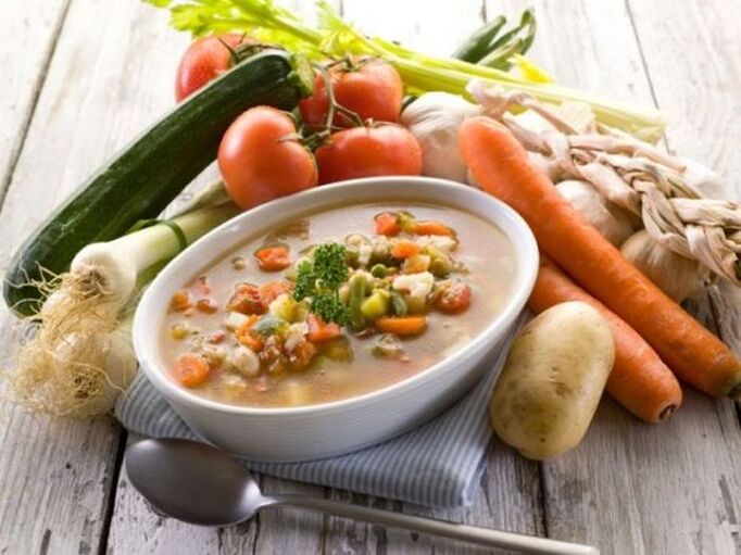 گیسٹرائٹس کے لیے سبزیوں کا سوپ