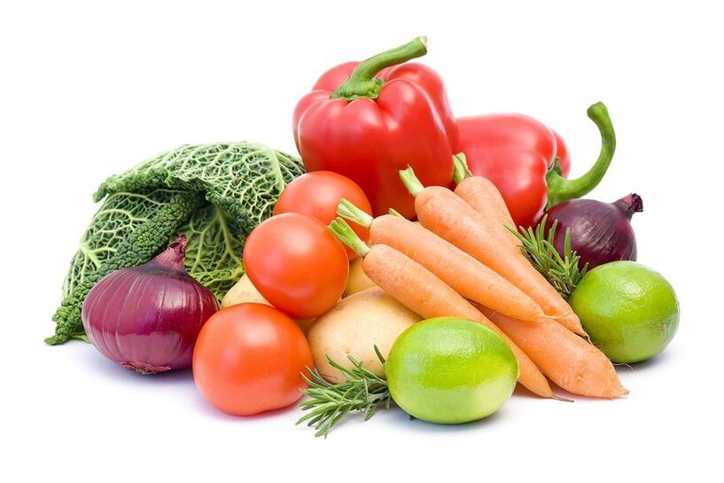 مختلف سبزیاں - خوراک کے دوسرے دن کی خوراک 6 پنکھڑیوں